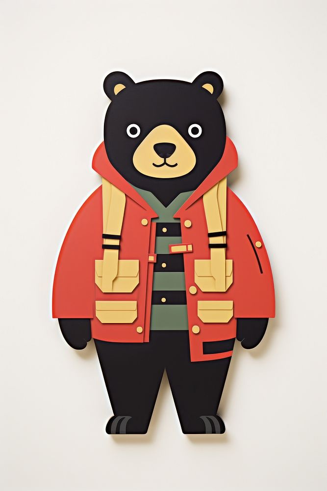 Bear white background anthropomorphic representation. AI generated Image by rawpixel.