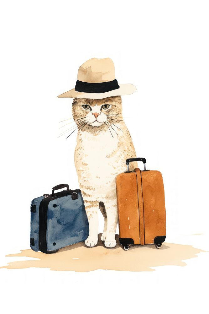 Luggage animal suitcase mammal. AI generated Image by rawpixel.