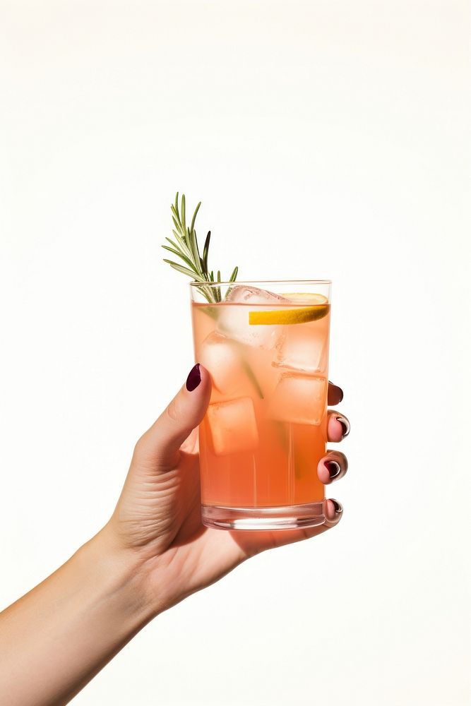 Woman hand holding cocktail drink juice glass. AI generated Image by rawpixel.