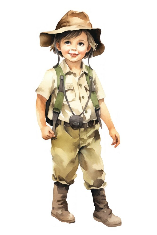 Military smiling cartoon child. AI generated Image by rawpixel.