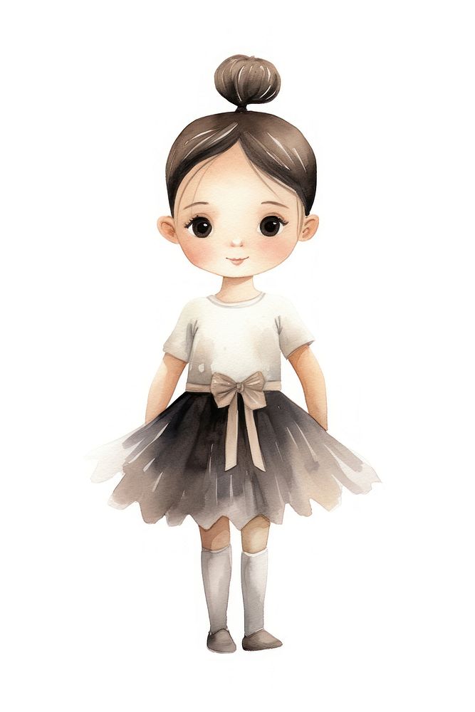 Little girl ballerina cartoon doll toy. AI generated Image by rawpixel.