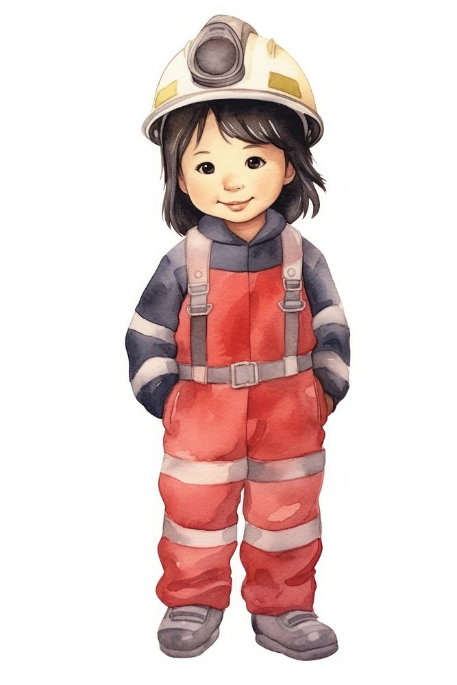 Firefighter cartoon hardhat helmet. AI generated Image by rawpixel.