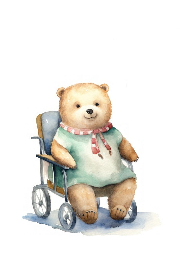 Sea otter wheelchair toy white background. AI generated Image by rawpixel.