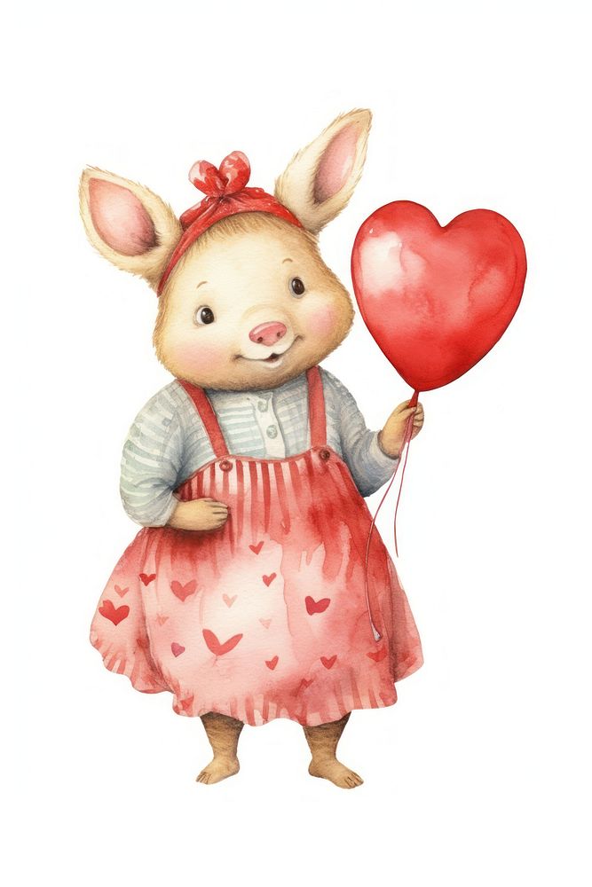 Pig mom heart toy white background. AI generated Image by rawpixel.