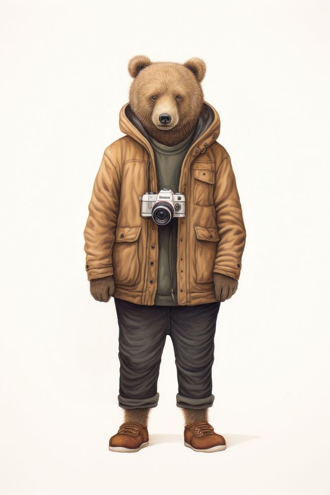 Bear camera mammal photo. AI generated Image by rawpixel.
