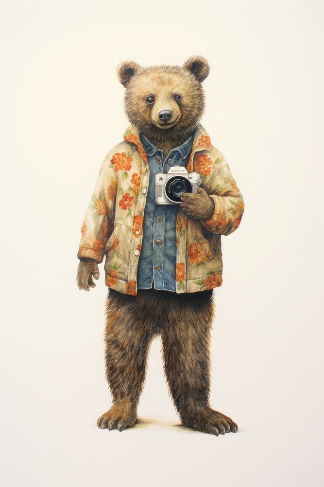 Bear mammal camera representation. 