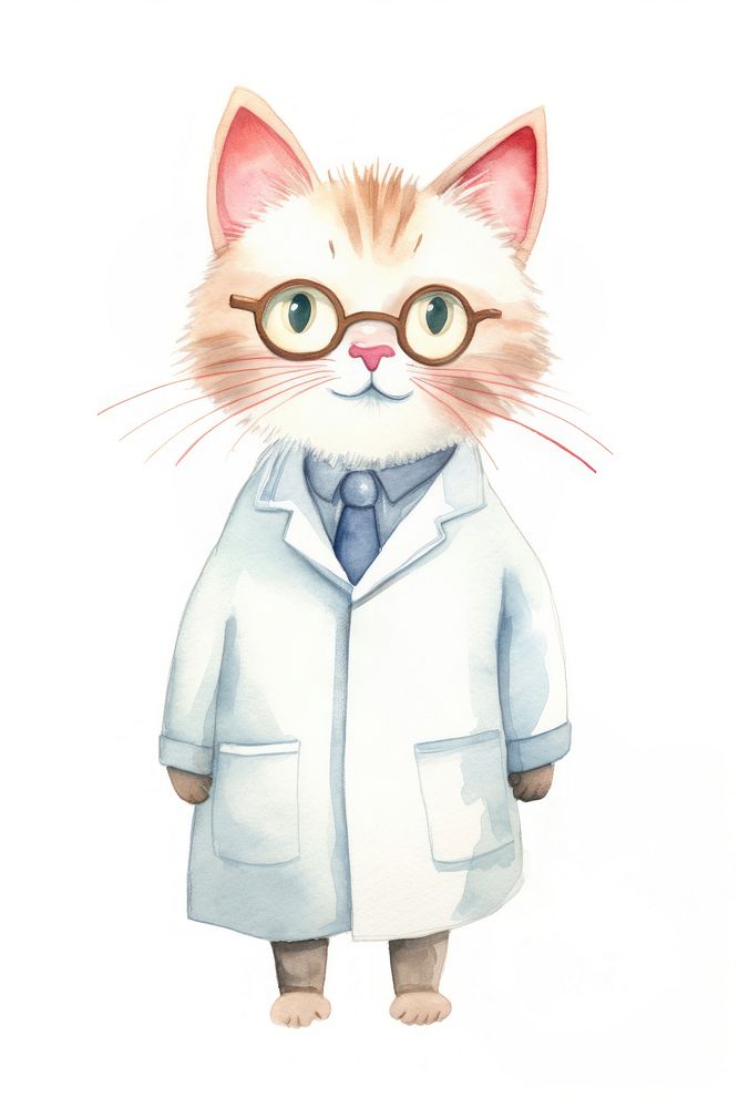 Cat doctor animal veterinarian mammal. AI generated Image by rawpixel.