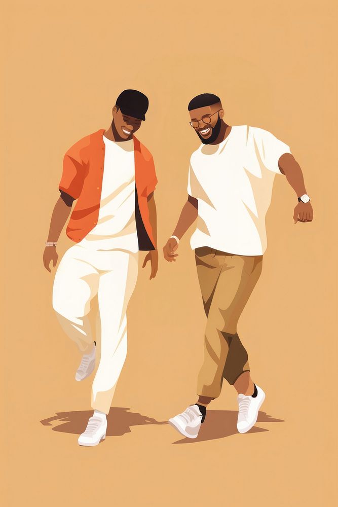 2 male footwear walking adult. AI generated Image by rawpixel.