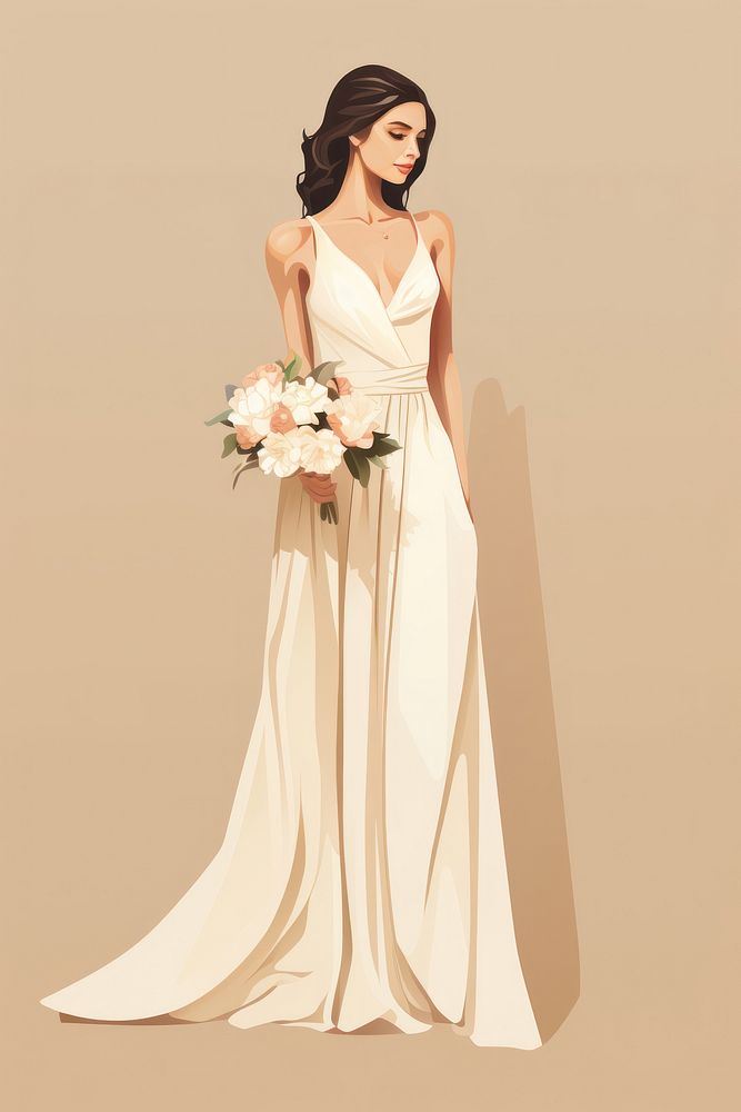 Wedding dress fashion flower. AI generated Image by rawpixel.