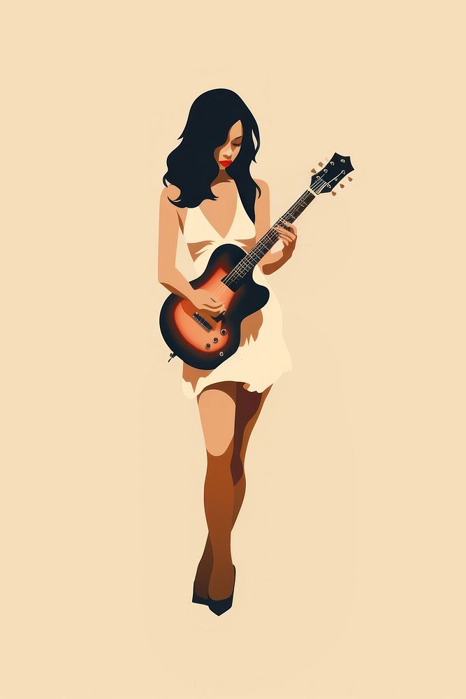 Woman play guitar footwear musician adult. AI generated Image by rawpixel.