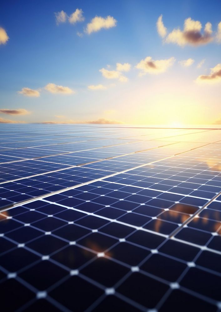 Photo of solar panels arrayed in a vast field.  