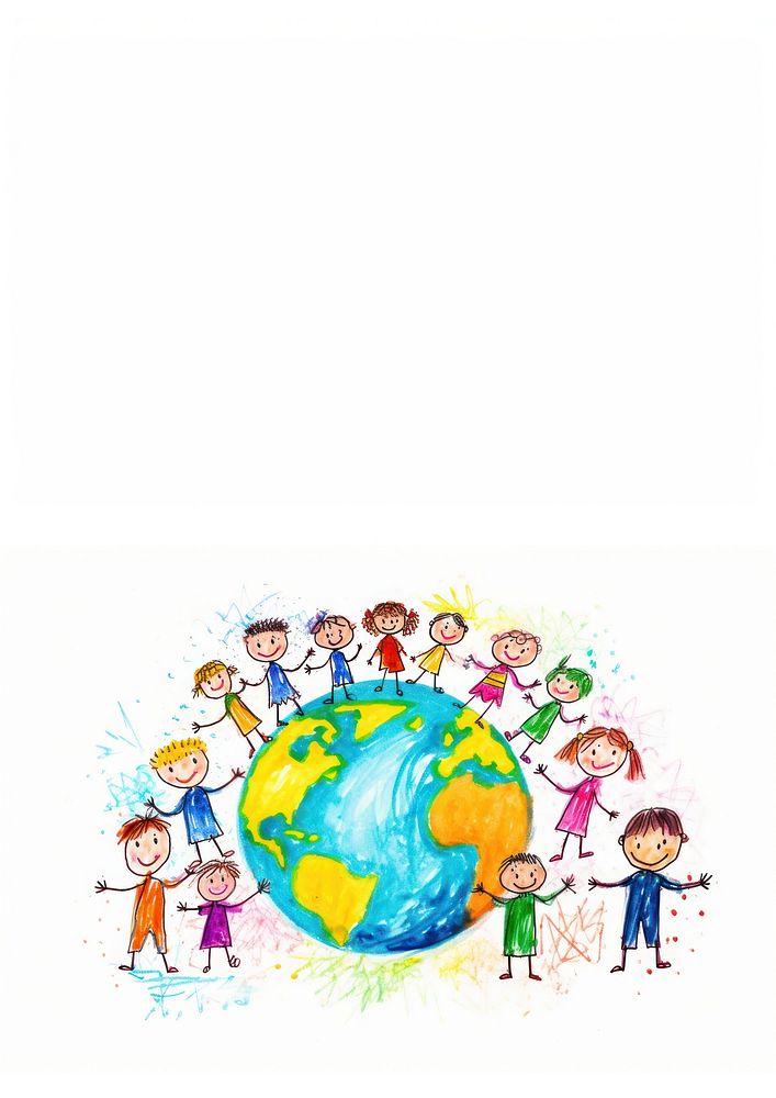 Children holding hands, world peace. AI generated Image by rawpixel.