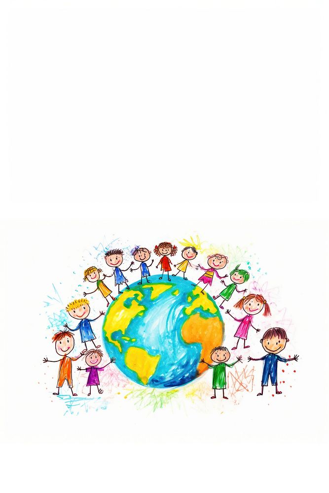 Children holding hands, world peace. AI generated Image by rawpixel.