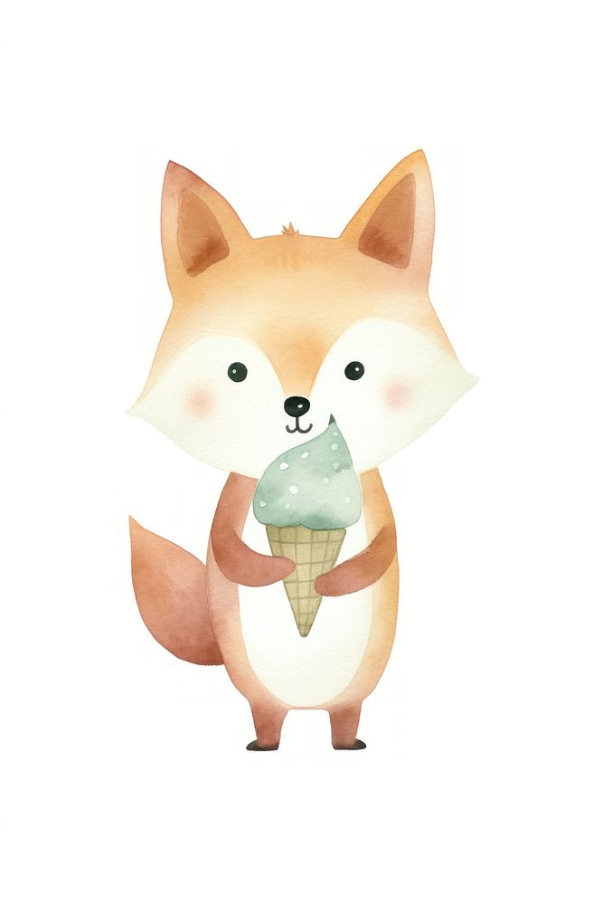 Cute fox cartoon animal mammal. AI generated Image by rawpixel.
