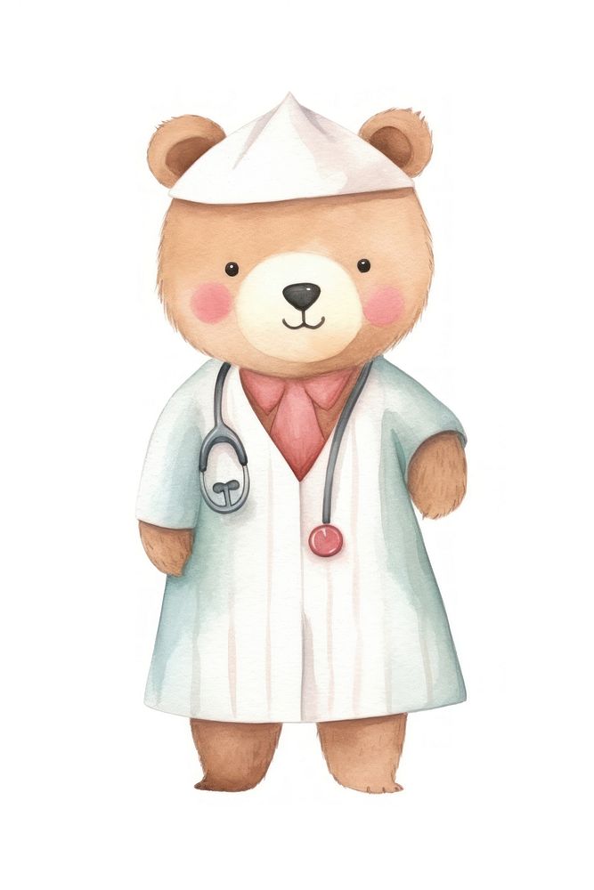 Bear nurse cartoon cute toy. AI generated Image by rawpixel.