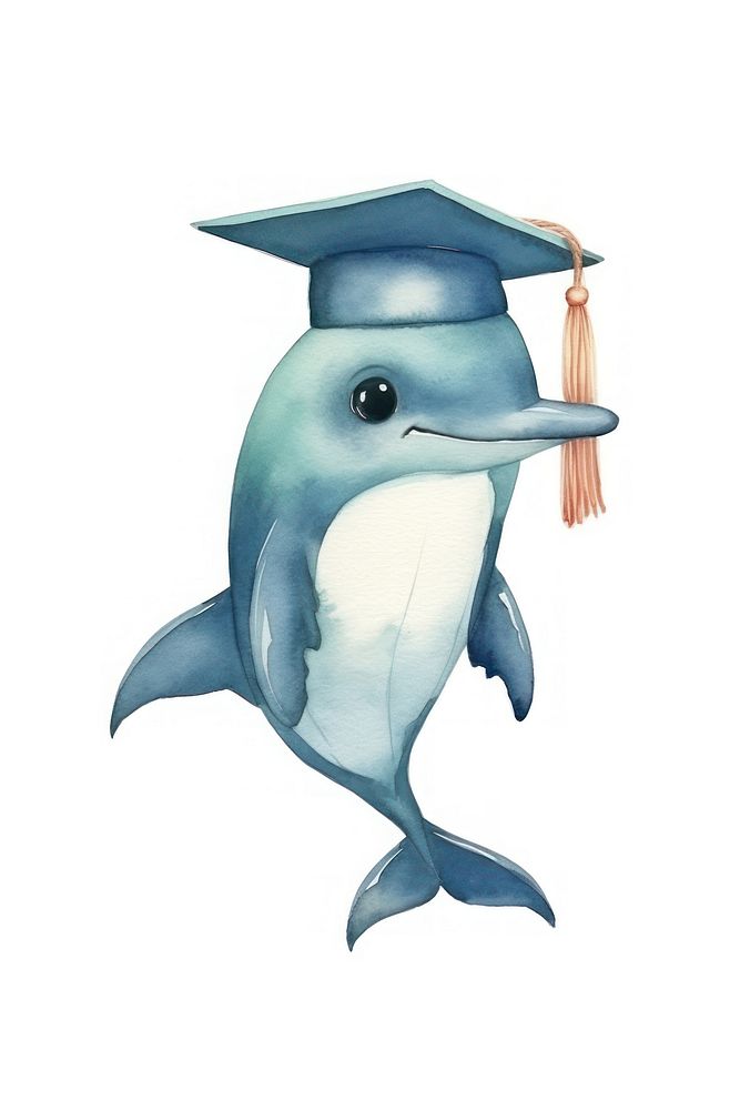 Dolphin student animal cartoon mammal. AI generated Image by rawpixel.