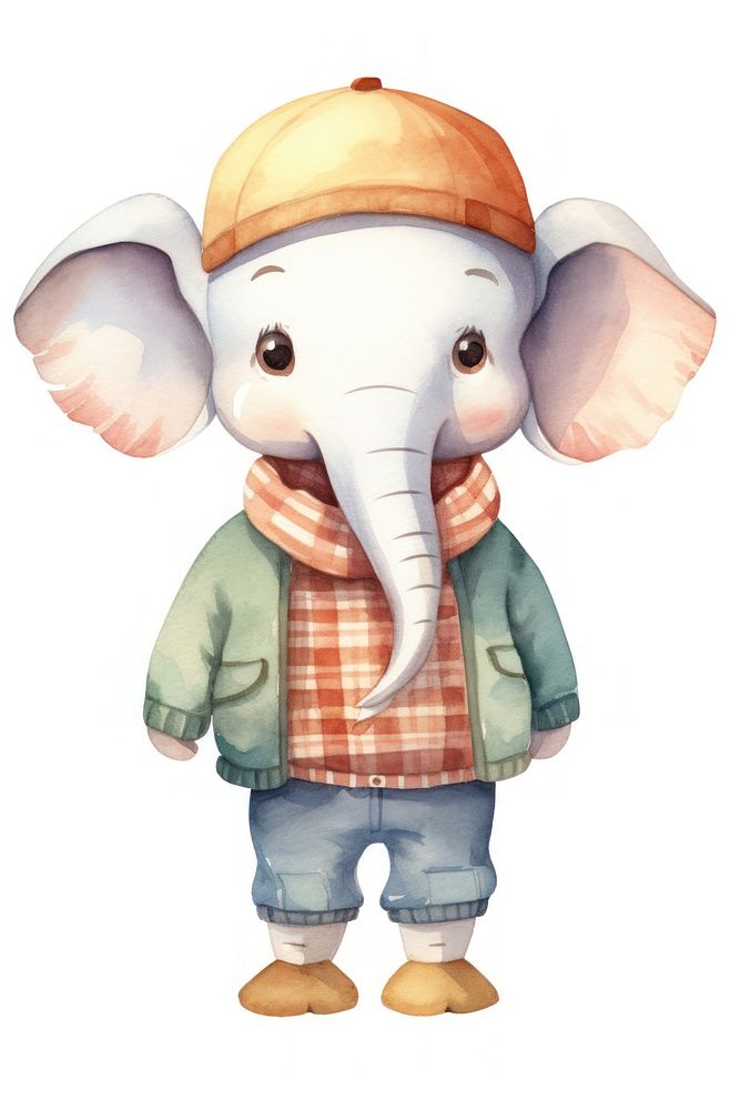 Elephant cartoon animal cute. AI generated Image by rawpixel.