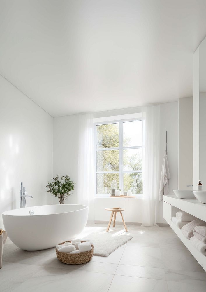 Aesthetic modern bathroom, interior. AI generated Image by rawpixel.