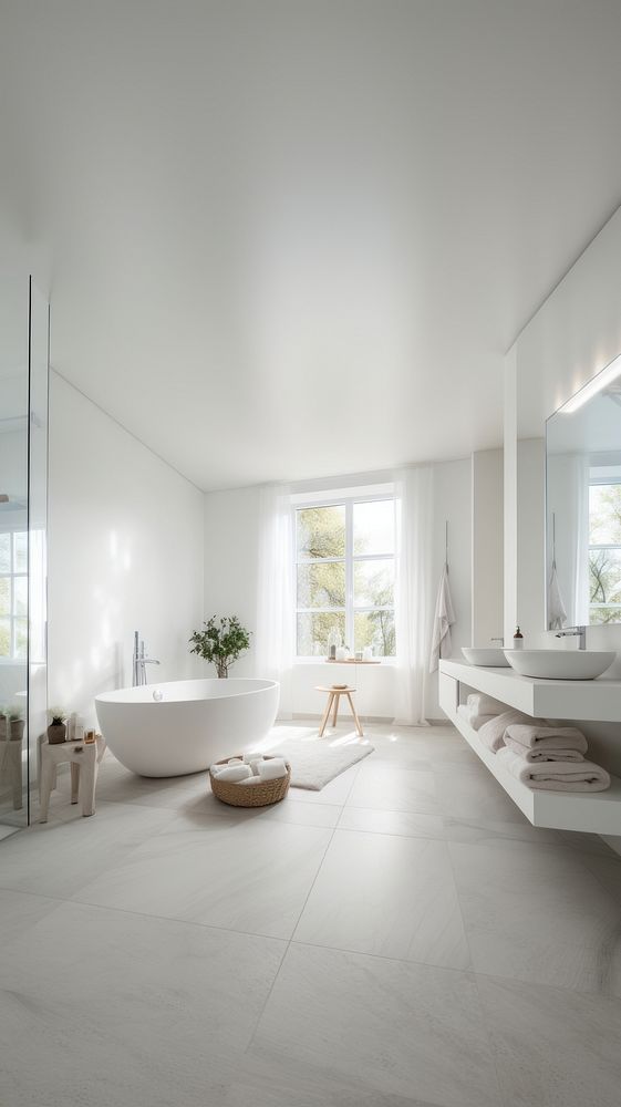 Aesthetic modern bathroom, interior. .