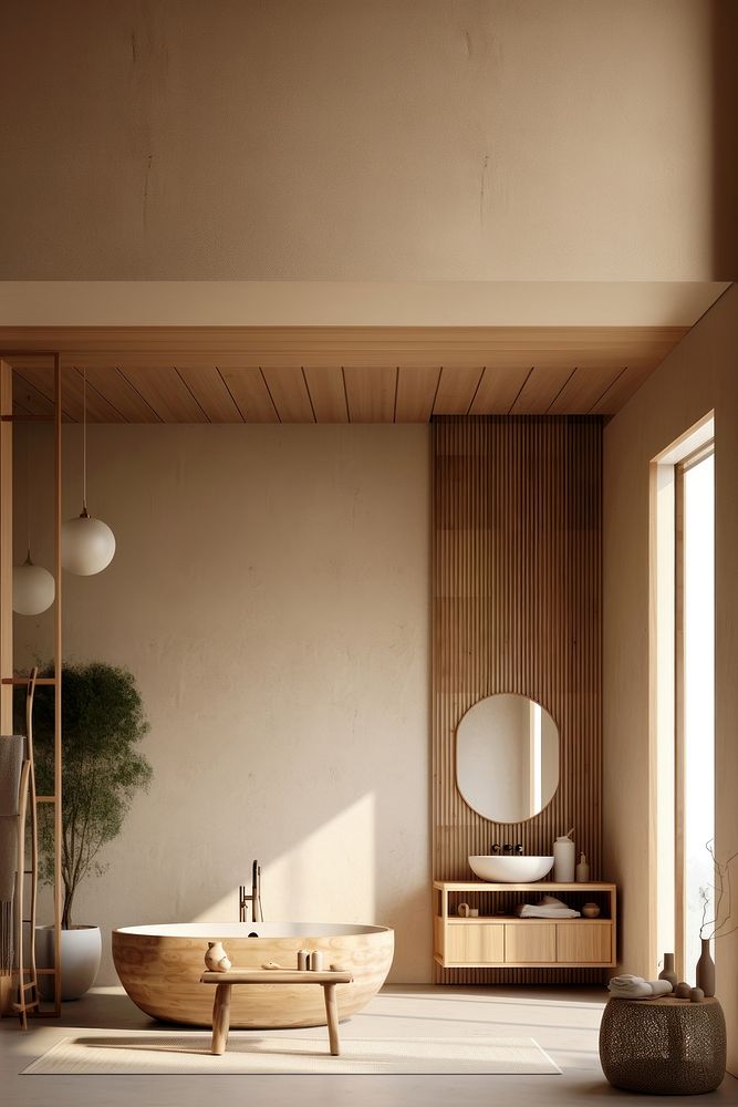 Aesthetic bathroom, interior design. AI generated Image by rawpixel.