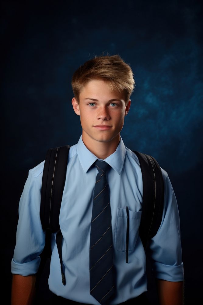 Yearbook portrait necktie shirt photo. AI generated Image by rawpixel.