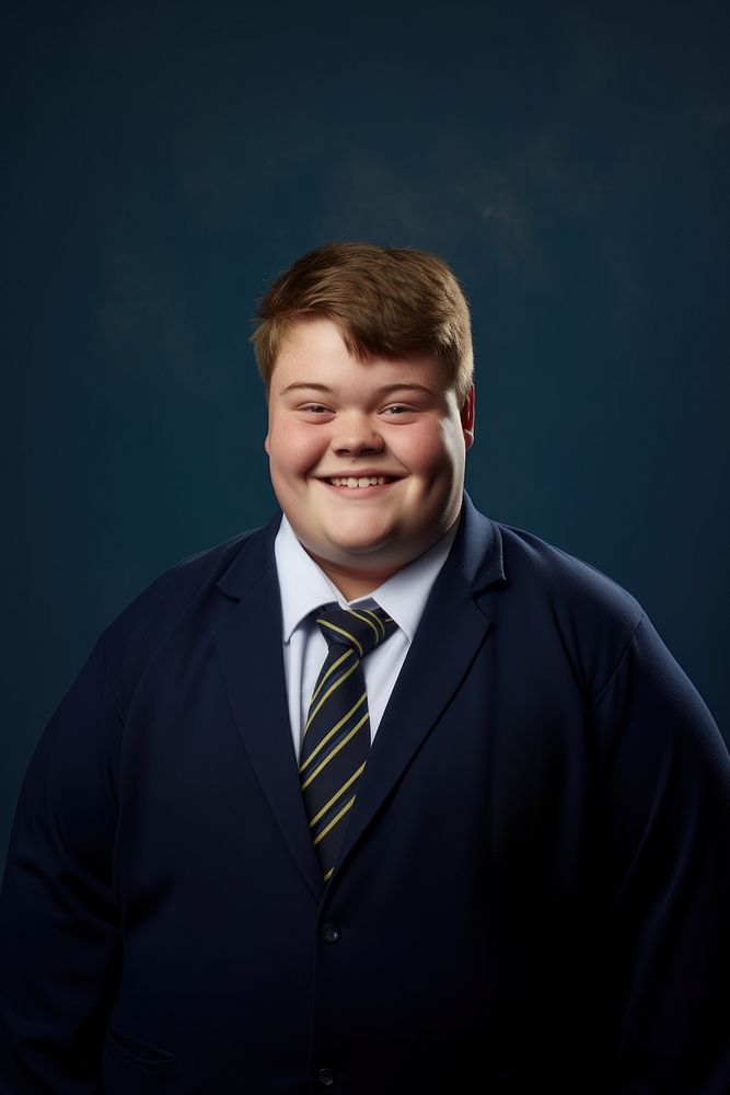 Yearbook portrait necktie adult teeth. 