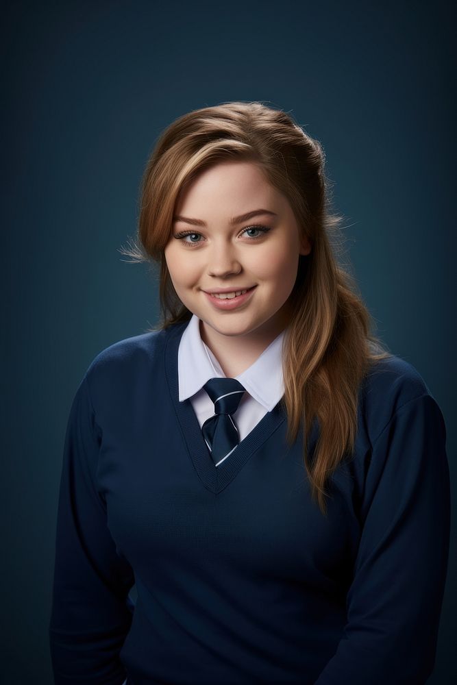 Yearbook portrait adult smile photo. 