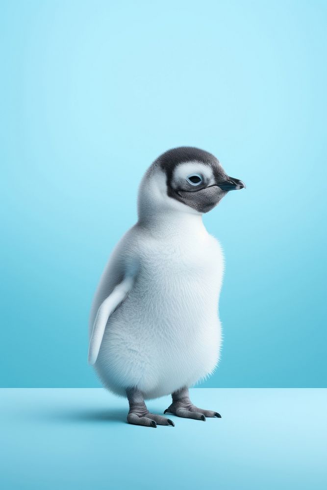 Baby penguin animal bird blue. AI generated Image by rawpixel.