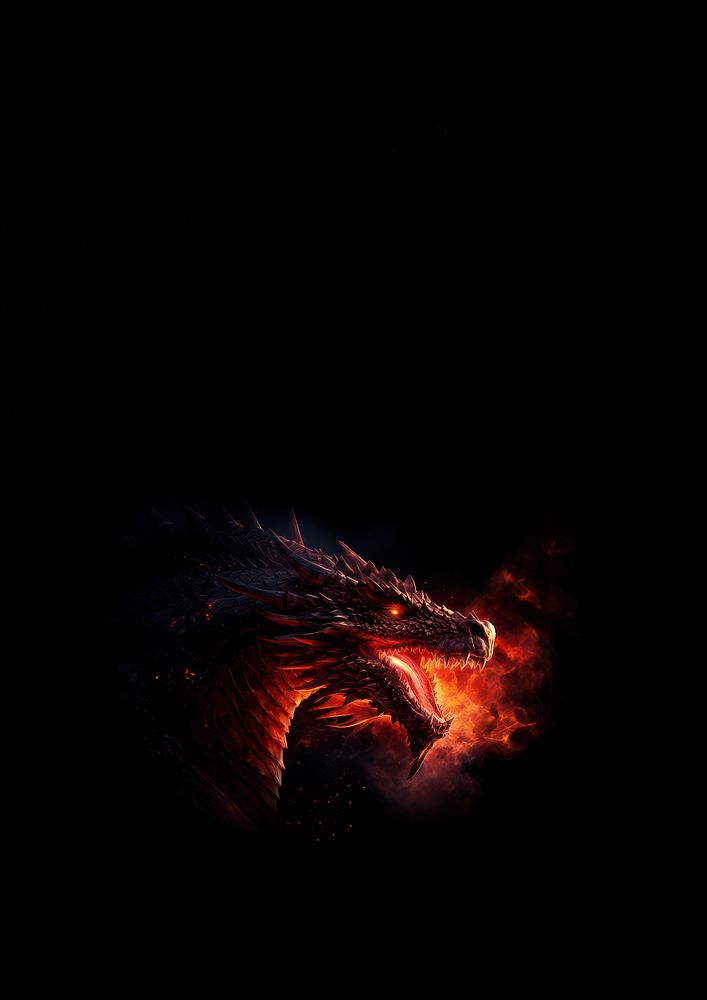 Dragon fire, mythical creature. 