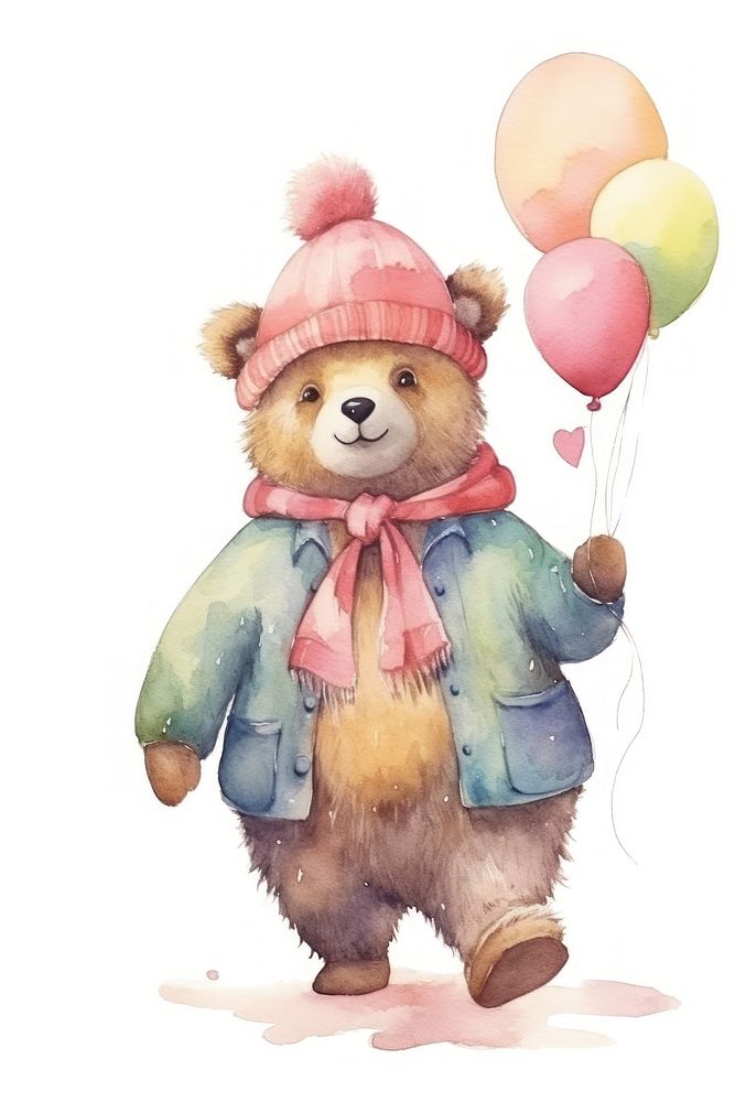 Fashion wear balloon cute bear. AI generated Image by rawpixel.