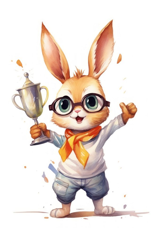 Cute rabbit trophy representation accessories. AI generated Image by rawpixel.