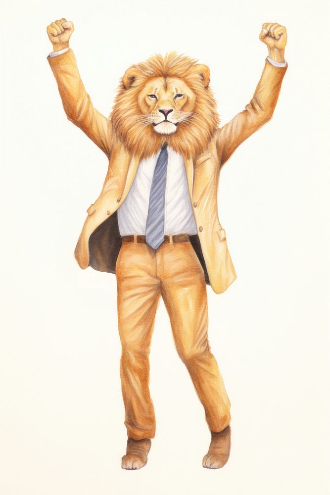 Lion business man mammal adult representation. AI generated Image by rawpixel.