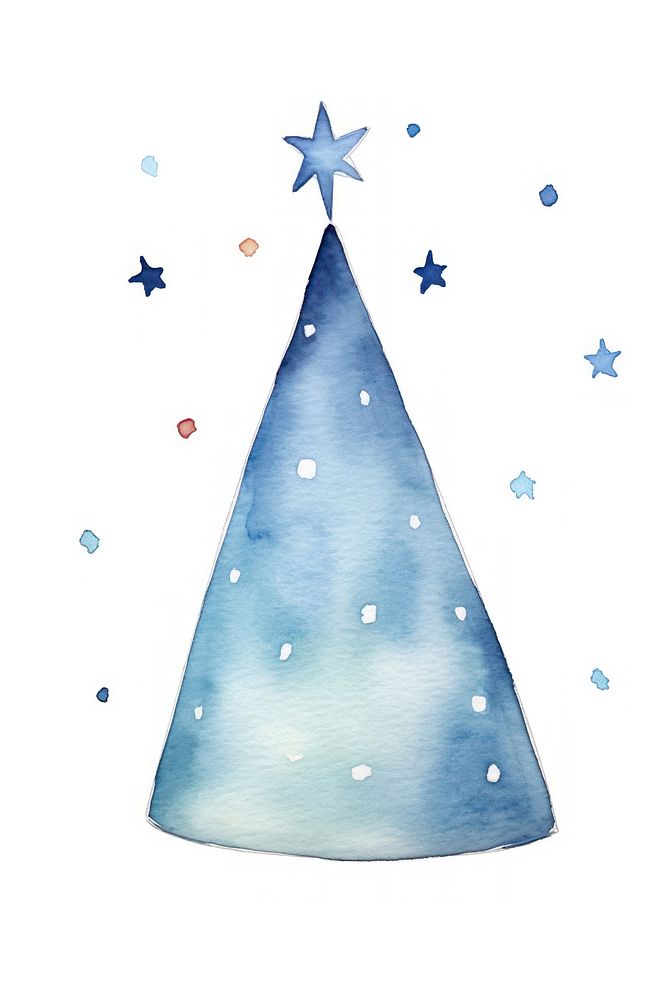 Blue birthday hat christmas white background illuminated. AI generated Image by rawpixel.