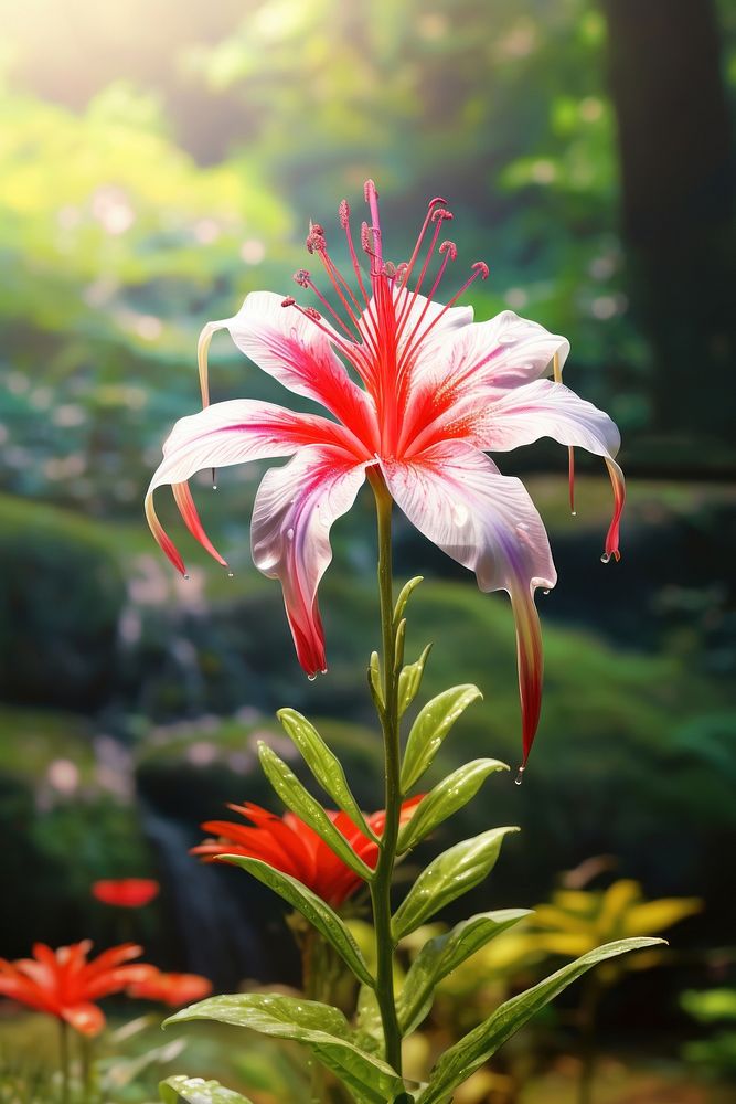 A majestic wild exotic flower blossom nature plant. AI generated Image by rawpixel.