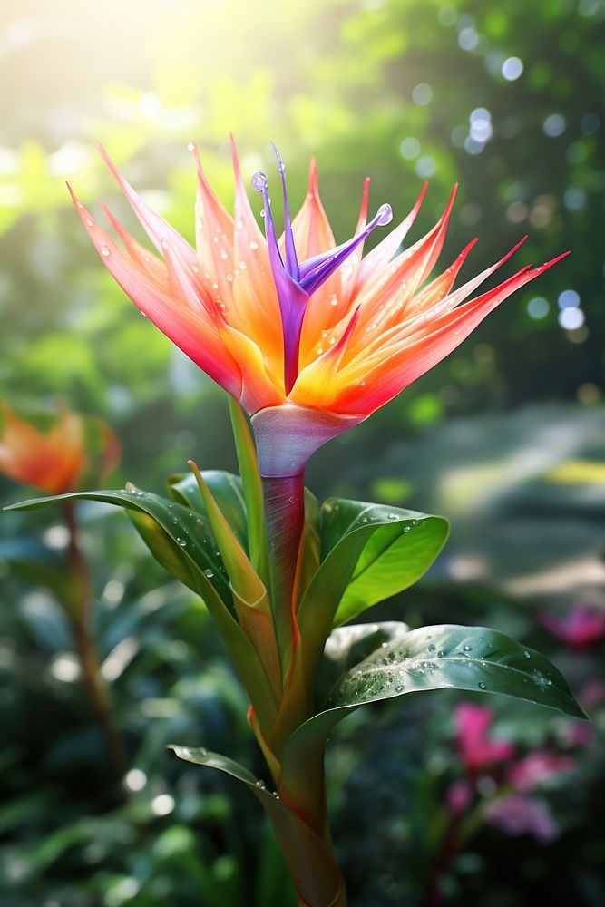 A majestic exotic flower nature outdoors blossom. AI generated Image by rawpixel.