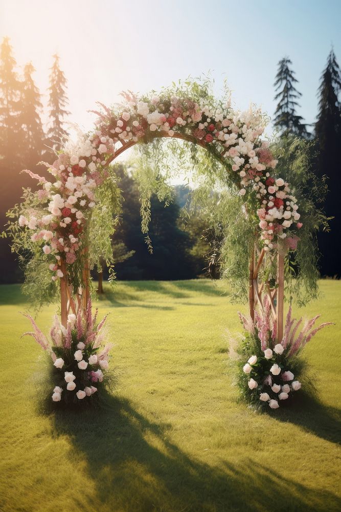 Outdoors grass arch woodland. AI generated Image by rawpixel.