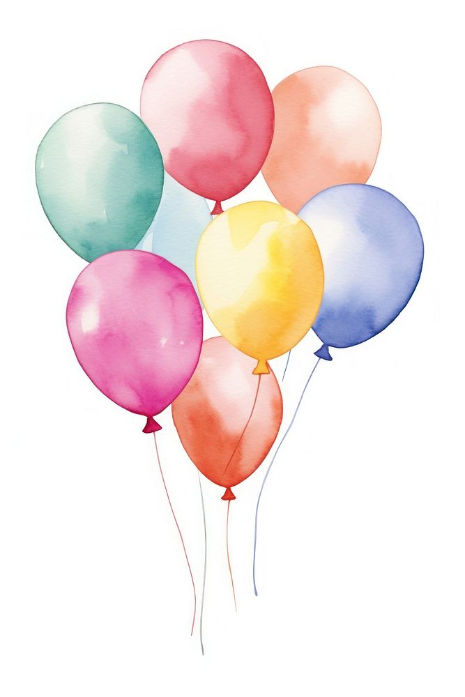 Balloons cartoon white background anniversary. AI generated Image by rawpixel.