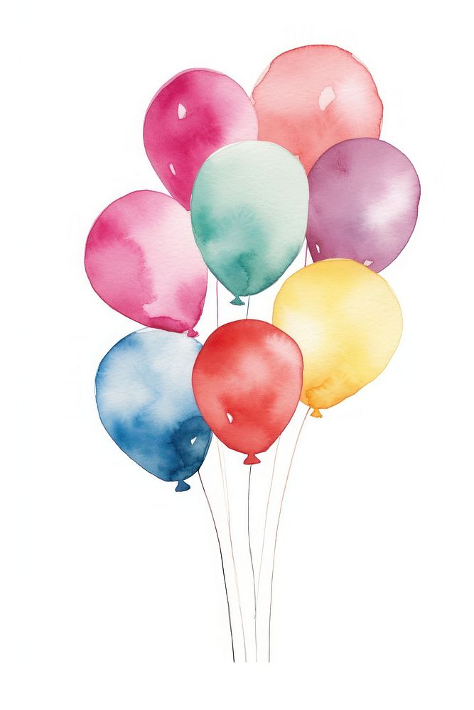 Balloons white background anniversary celebration. AI generated Image by rawpixel.