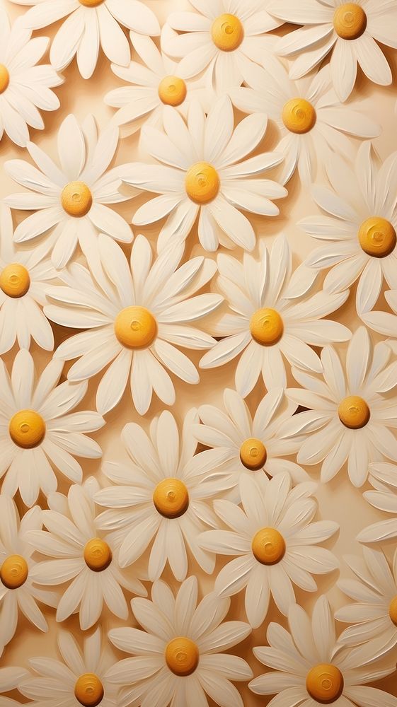 Wallpaper pattern daisy flower petal. AI generated Image by rawpixel.