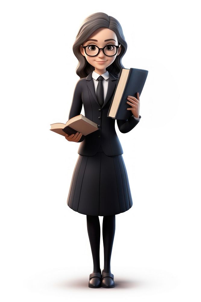 Lawyer publication reading cartoon. AI generated Image by rawpixel.