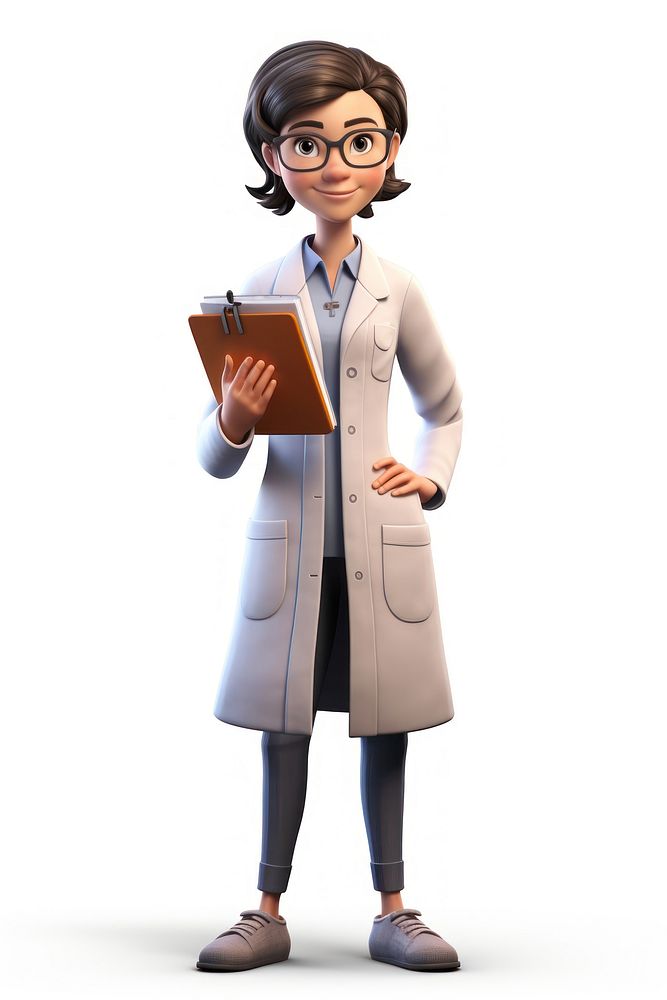 Scientist overcoat cartoon female. AI generated Image by rawpixel.