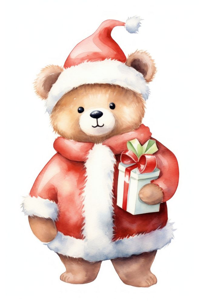 Cute bear cartoon toy white background. AI generated Image by rawpixel.