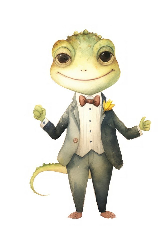 Cute gecko animal amphibian cartoon. AI generated Image by rawpixel.