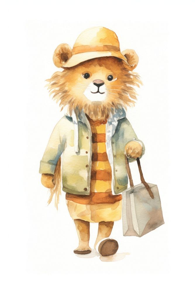 Cute lion walking cartoon toy. AI generated Image by rawpixel.