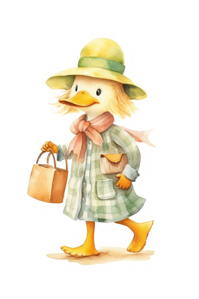 Cute duck walking cartoon bag. AI generated Image by rawpixel.