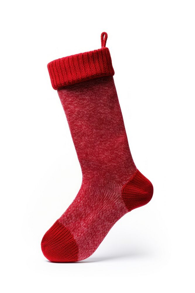 A christmas sock hanging white background clothing festival. AI generated Image by rawpixel.