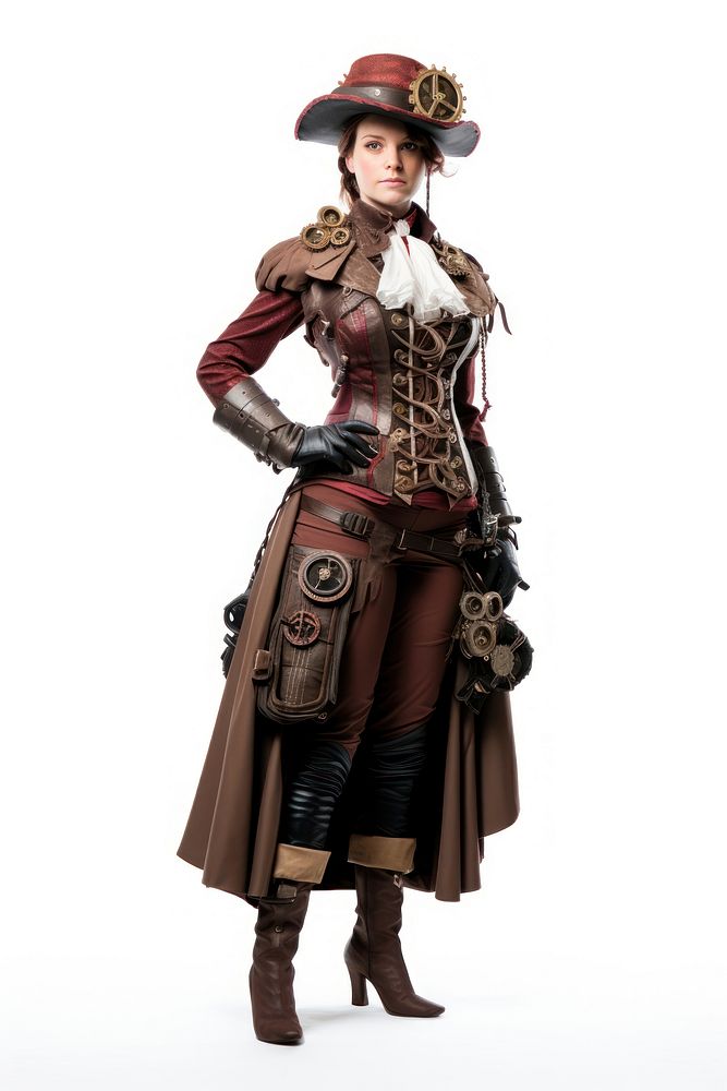 Steampunk costume adult woman coat. AI generated Image by rawpixel.