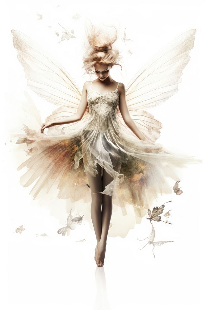 Flying fairy fantasy dancing ballet. AI generated Image by rawpixel.