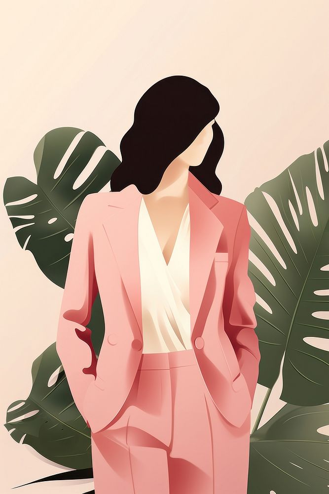 Adult woman pink suit. AI generated Image by rawpixel.