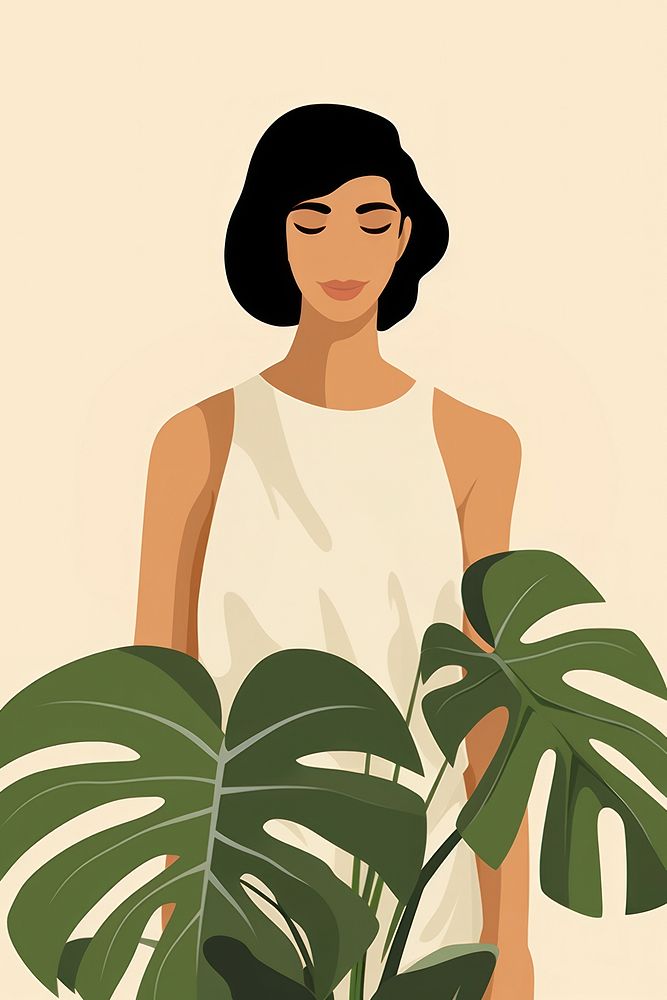 Adult plant woman leaf. AI generated Image by rawpixel.